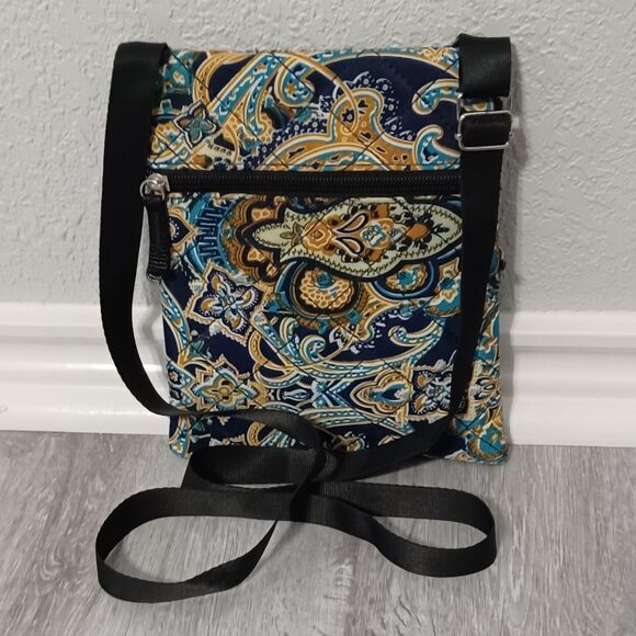 EUC Mustard Yellow Steve Madden Bhayden Card Case w/ Paisley Mini Crossbody - Picture 6 of 7